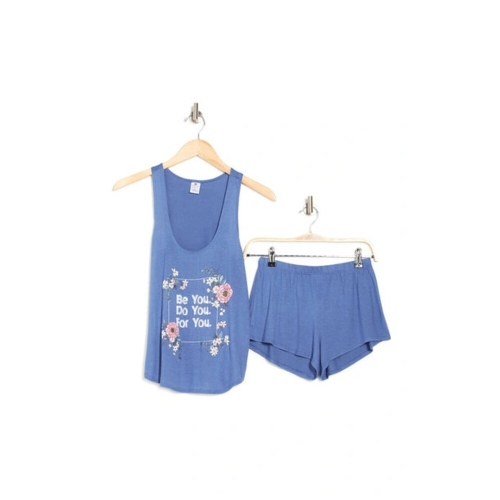 COZY ROZY Women's Feeling Free Tank & Shorts 2-piece Pajama Set Navy Size M/XL